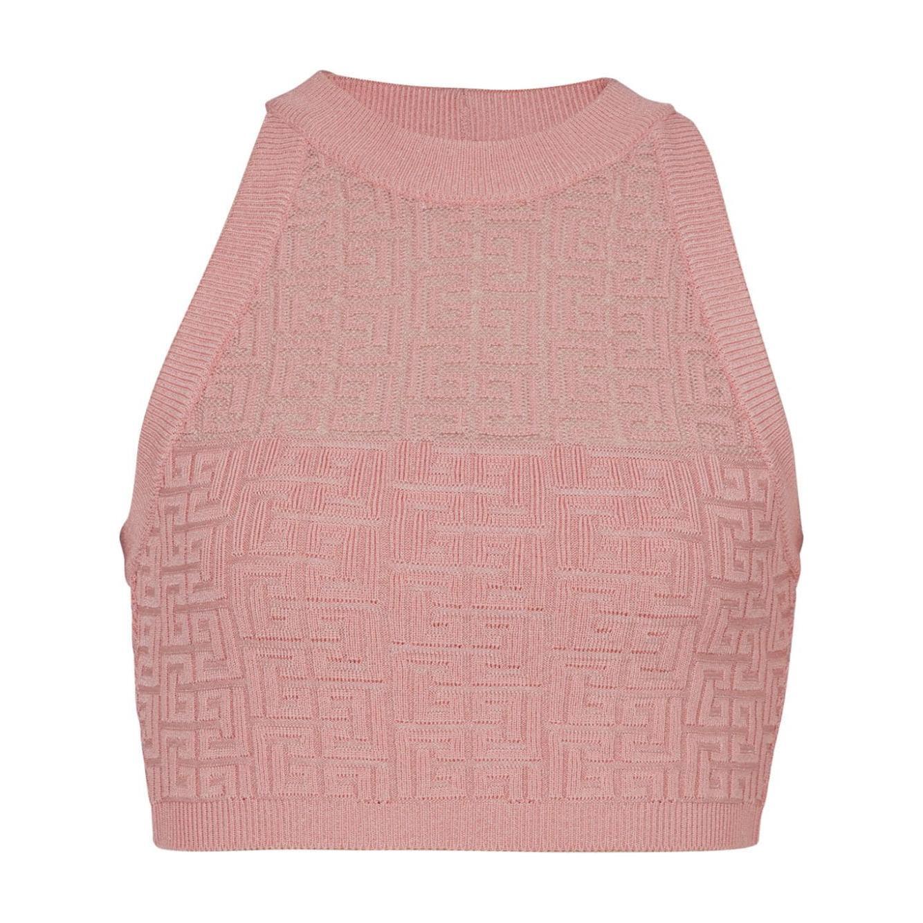Balmain PB Labyrinth knit top DF1AB026KG96OIW