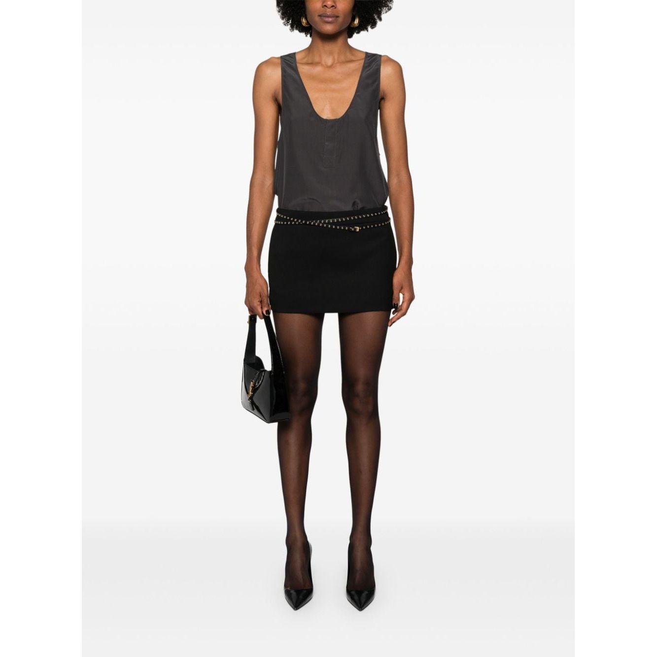 Saint Laurent Henley-neck silk tank top 789945Y7I224280