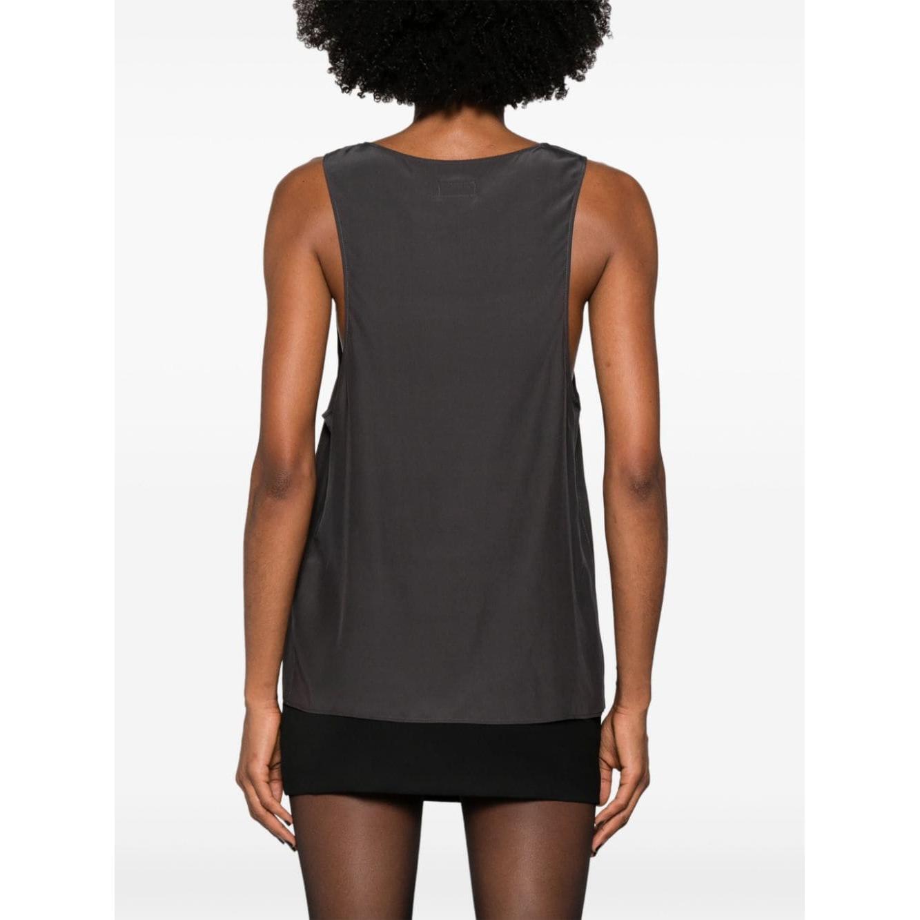 Saint Laurent Henley-neck silk tank top 789945Y7I224280