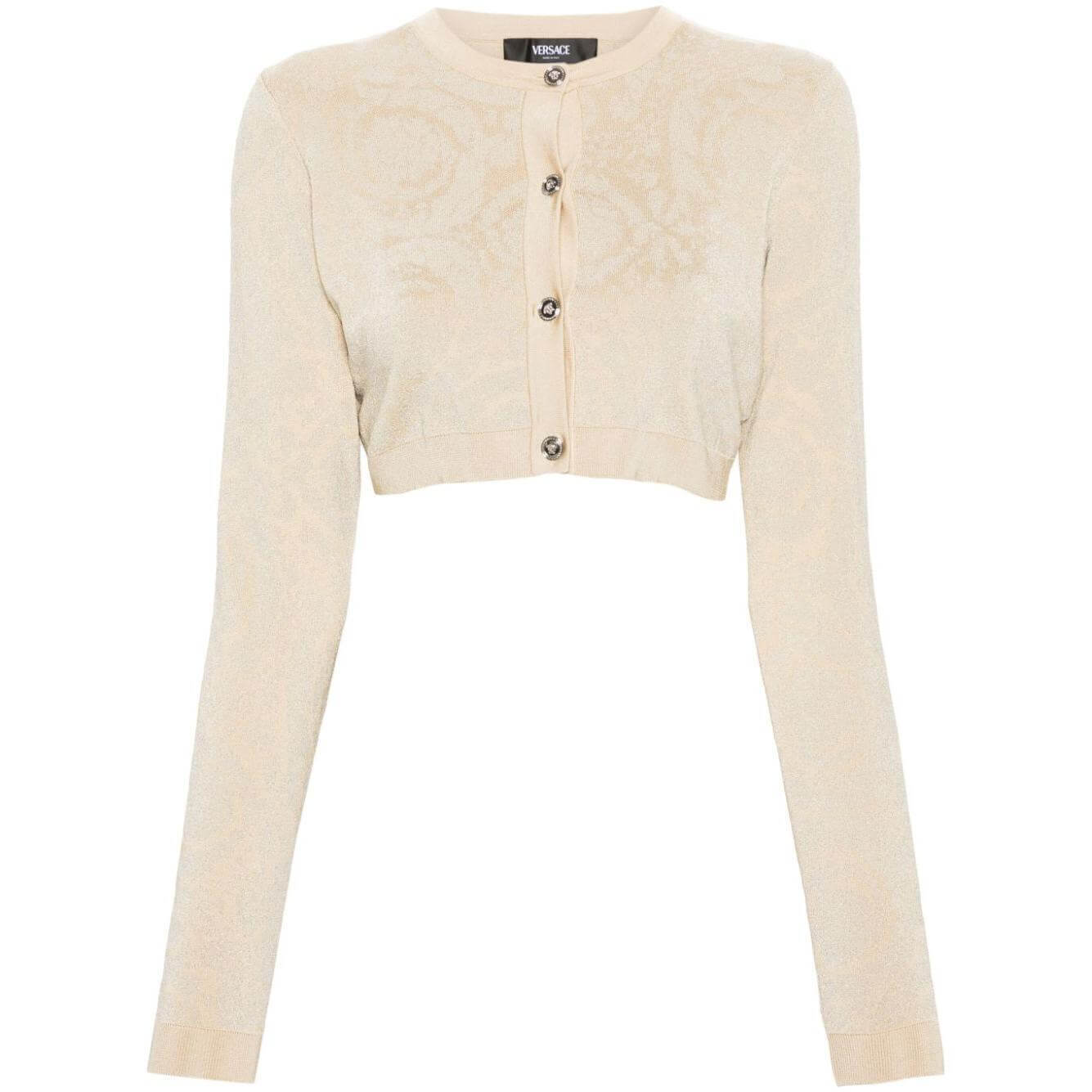 Versace Barocco lurex cropped cardigan 10110201A100041KD70
