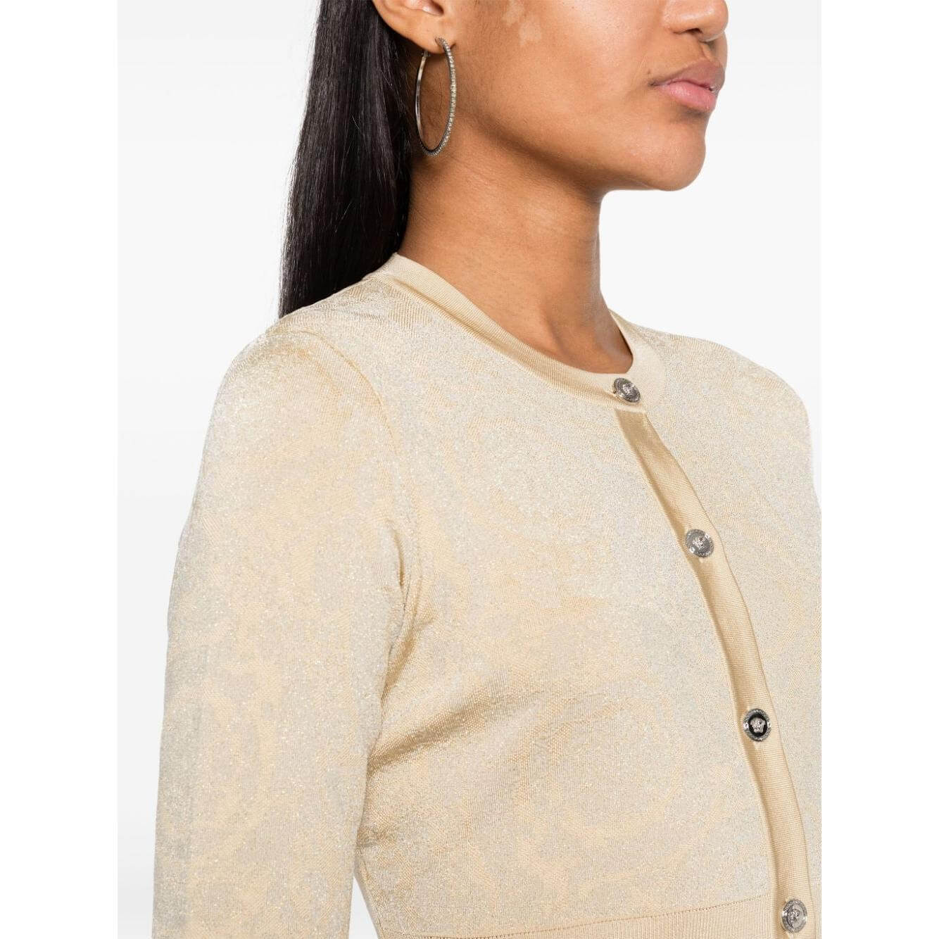 Versace Barocco lurex cropped cardigan 10110201A100041KD70