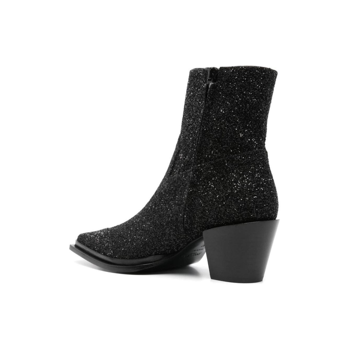 Jimmy Choo Cece Ab Glitter Ankle Boots 60mm CECEAB60PZFBLACK