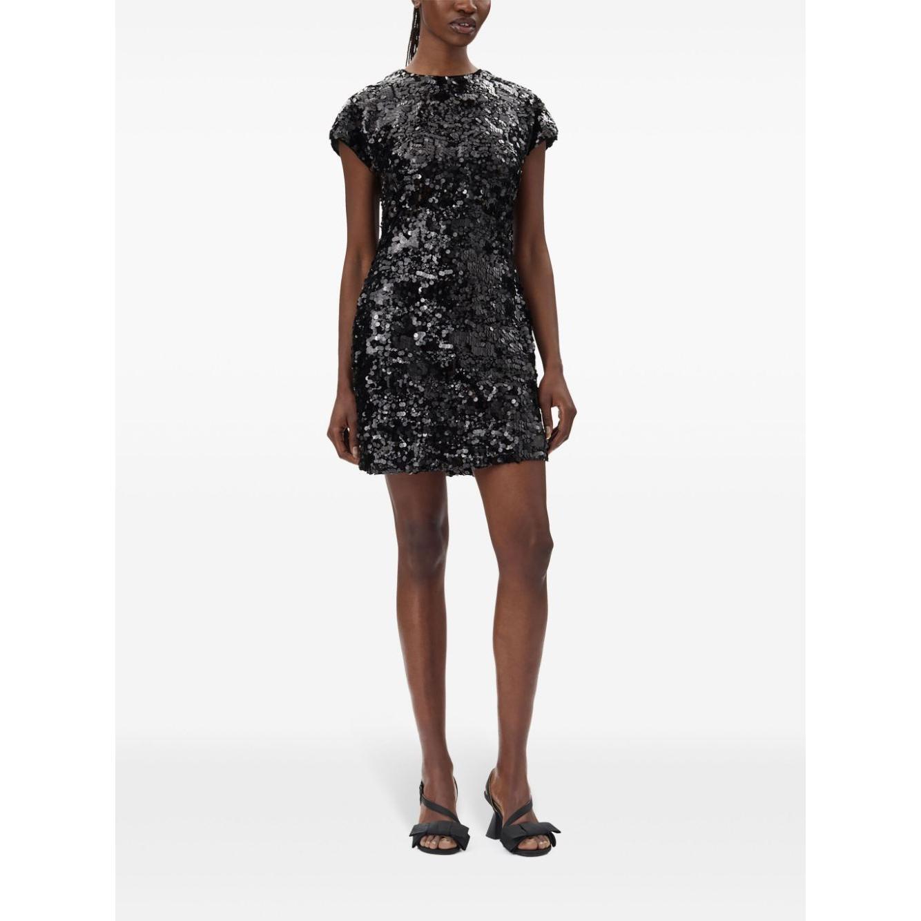 Ganni Velvet Sequins Mini Dress T4045099-P25