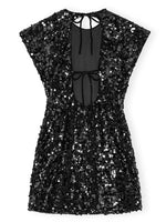 Ganni Velvet Sequins Mini Dress T4045099-P25
