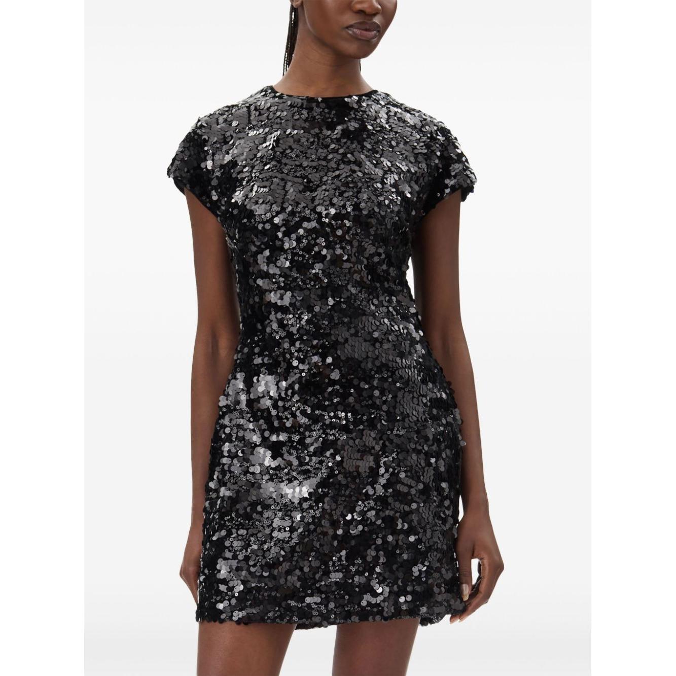 Ganni Velvet Sequins Mini Dress T4045099-P25