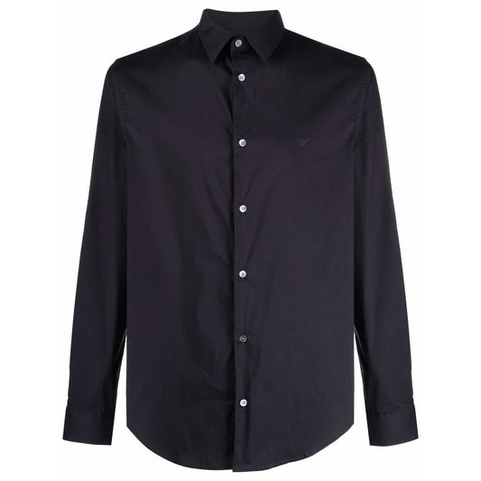 Emporio Armani logo-patch Longsleeved Shirt Shirts