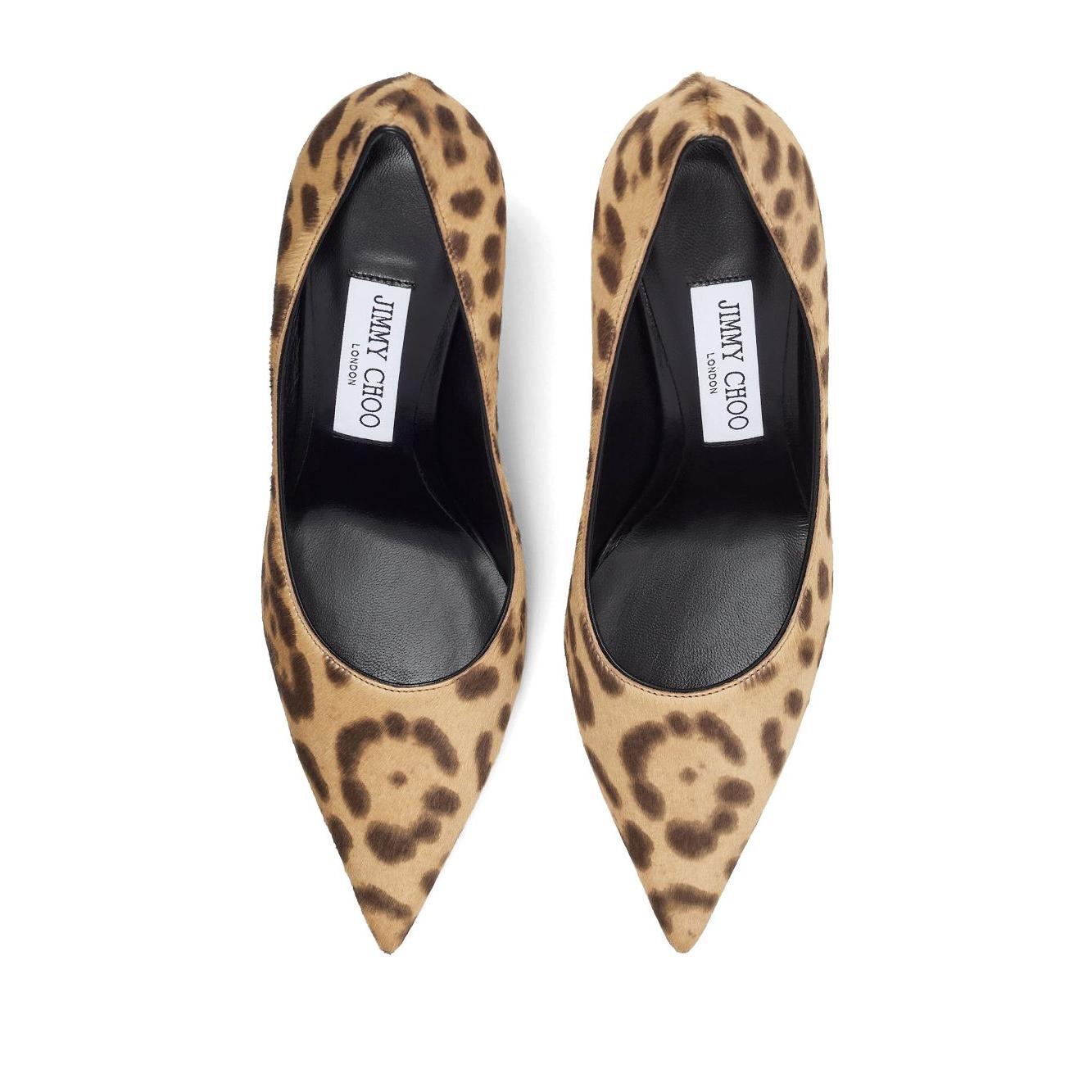Jimmy Choo Love 85 Leopard Print Pony Pumps LOVE85LOPNATURAL-P25