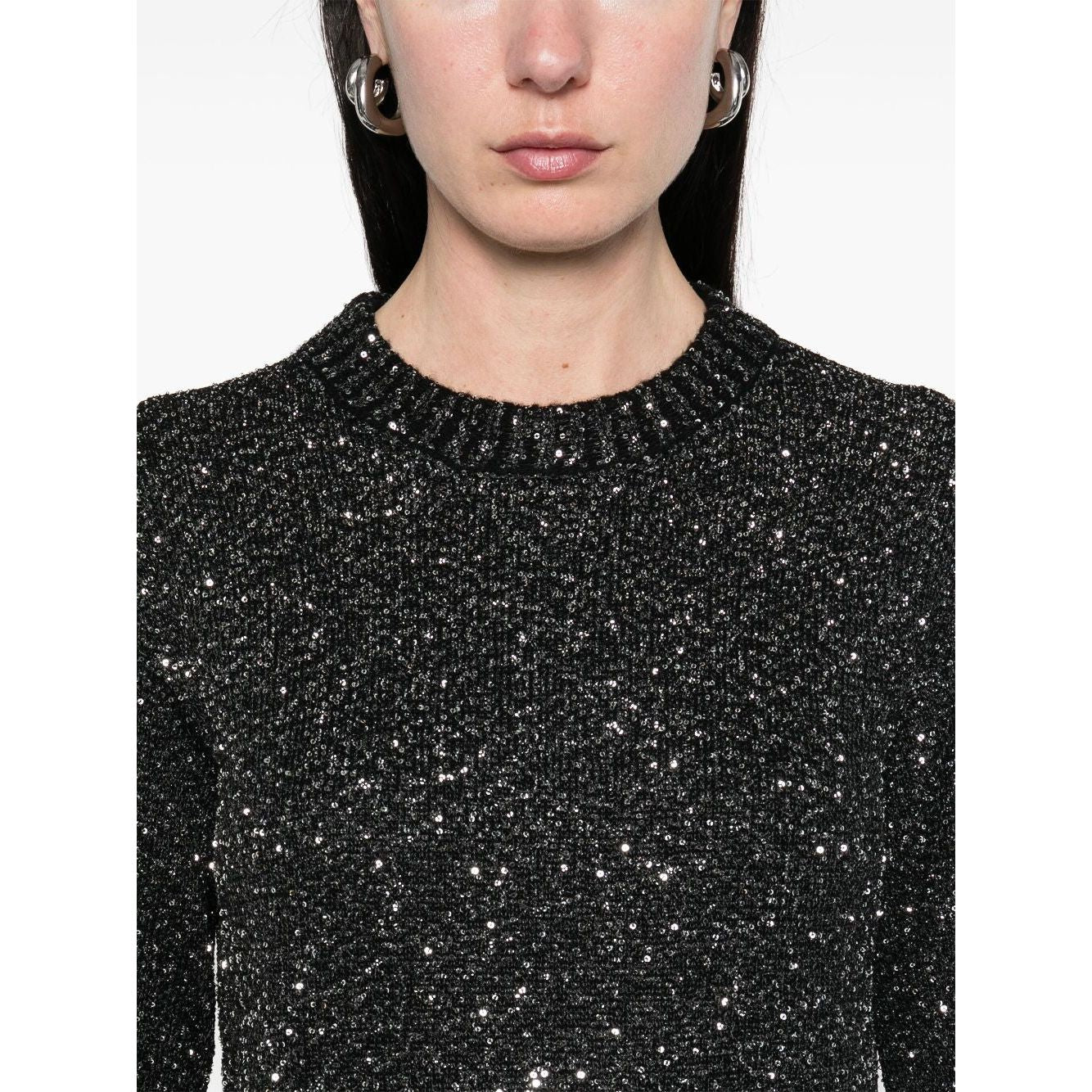 Golden Goose wool blend cropped sweater with all-over sequins GWP01165P00182390100-P25