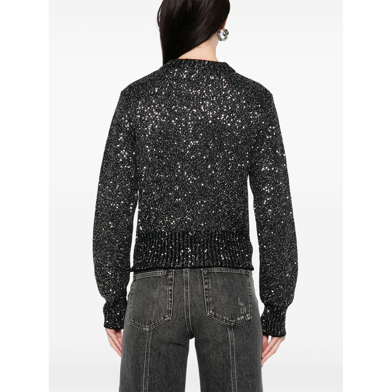 Golden Goose wool blend cropped sweater with all-over sequins GWP01165P00182390100-P25