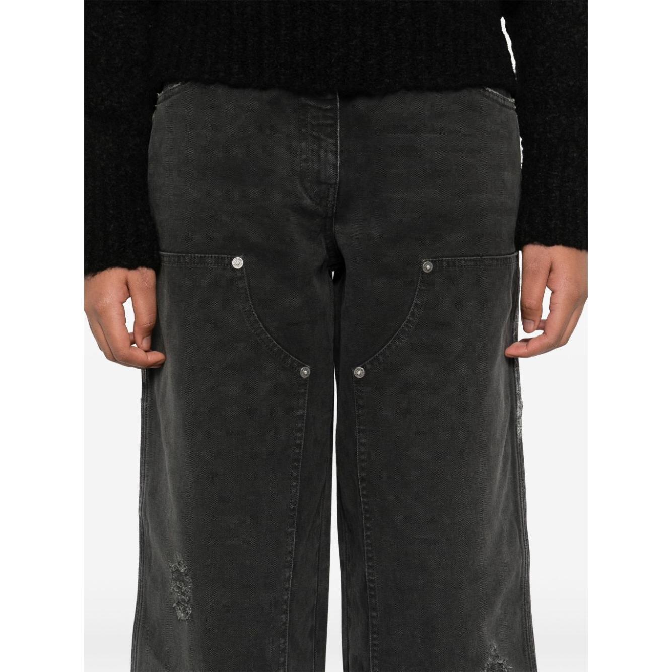 Golden Goose jeans with distressed effect and front patches GWP01942P00192190100-P25
