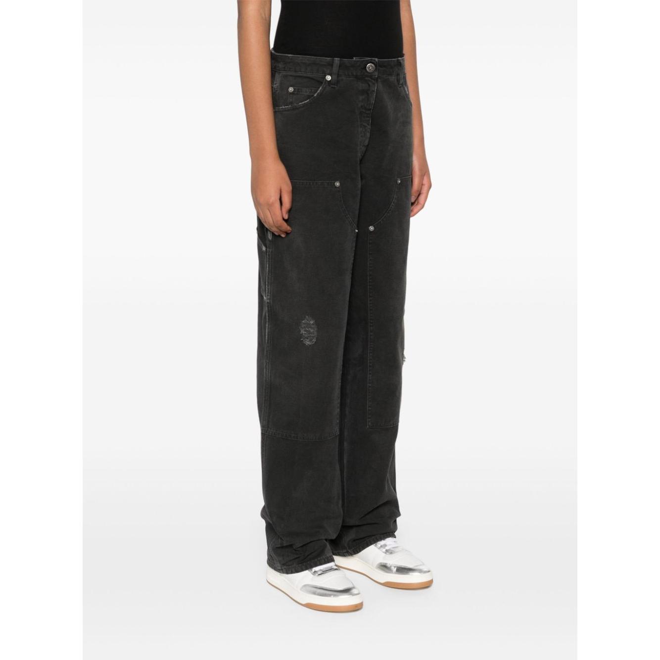 Golden Goose jeans with distressed effect and front patches GWP01942P00192190100-P25