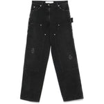 Golden Goose jeans with distressed effect and front patches GWP01942P00192190100-P25