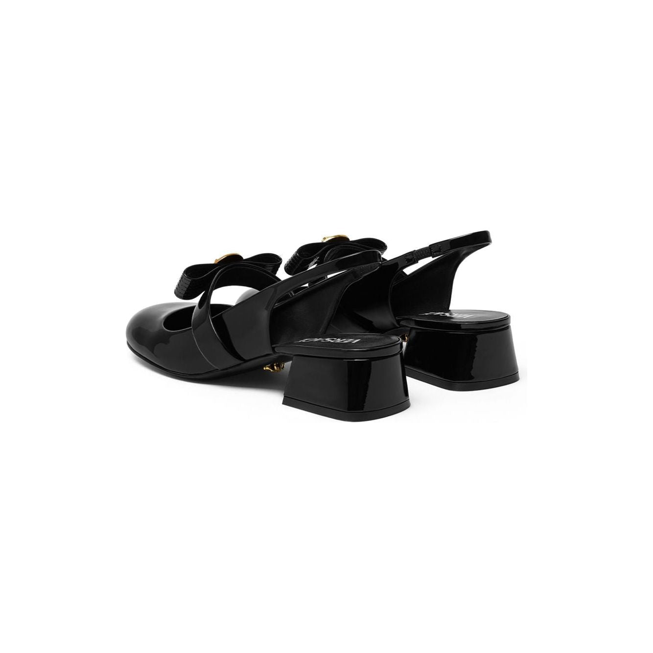 Versace Gianni Ribbon Patent Slingback Pumps 35 mm 1018457D2VE1B00V-P25