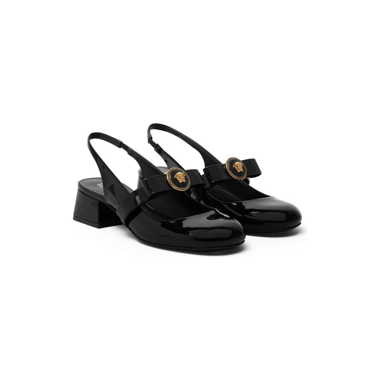 Versace Gianni Ribbon Patent Slingback Pumps 35 mm 1018457D2VE1B00V-P25