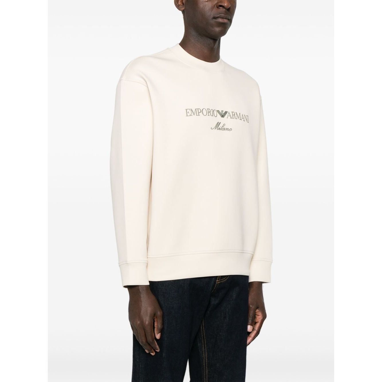 Emporio Armani Double jersey sweatshirt with ASV logo embroidery Topwear