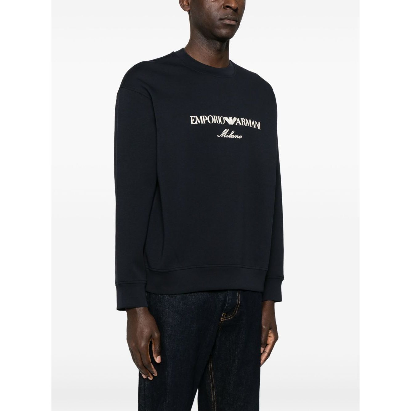 Emporio Armani ASV Double-jersey sweatshirt with logo embroidery Topwear