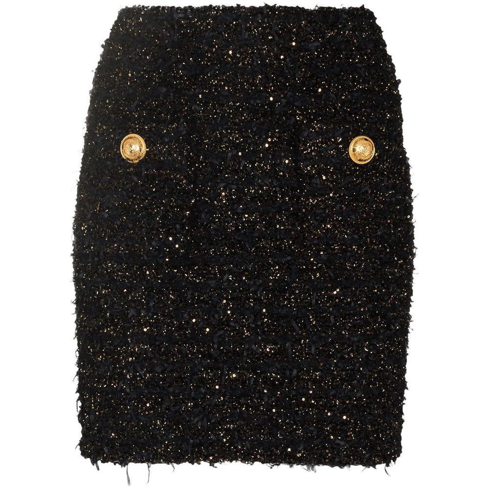 Balmain high-rise tweed miniskirt EF1LB015KB19EAD-P25