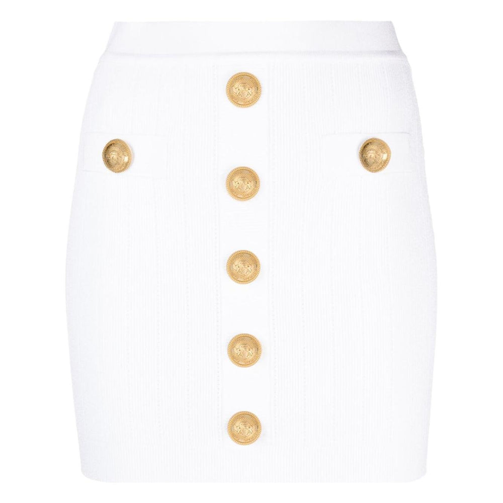 Balmain ribbed-knit miniskirt EF1LB290KB070FA-P25