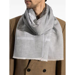 Emporio Armani Logo cotton blend scarf EM002114AF16027U8033-P25