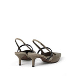Brunello Cucinelli City Heels in Nappa Leather with Shiny Strap MZSKC2715C5859-P25