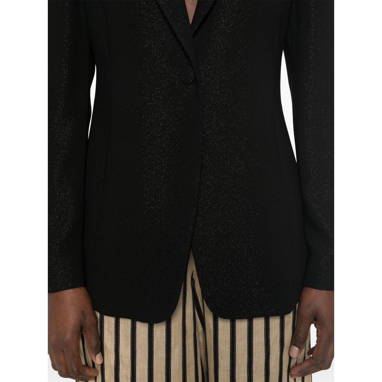 Emporio Armani lurex-detail crepe blazer EW002206AF12528UC001-P25