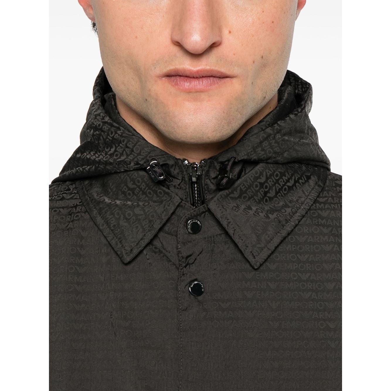 Emporio Armani Blouson with internal nylon bib jacquard all-over lettering EM001003AF15384U8168-P25