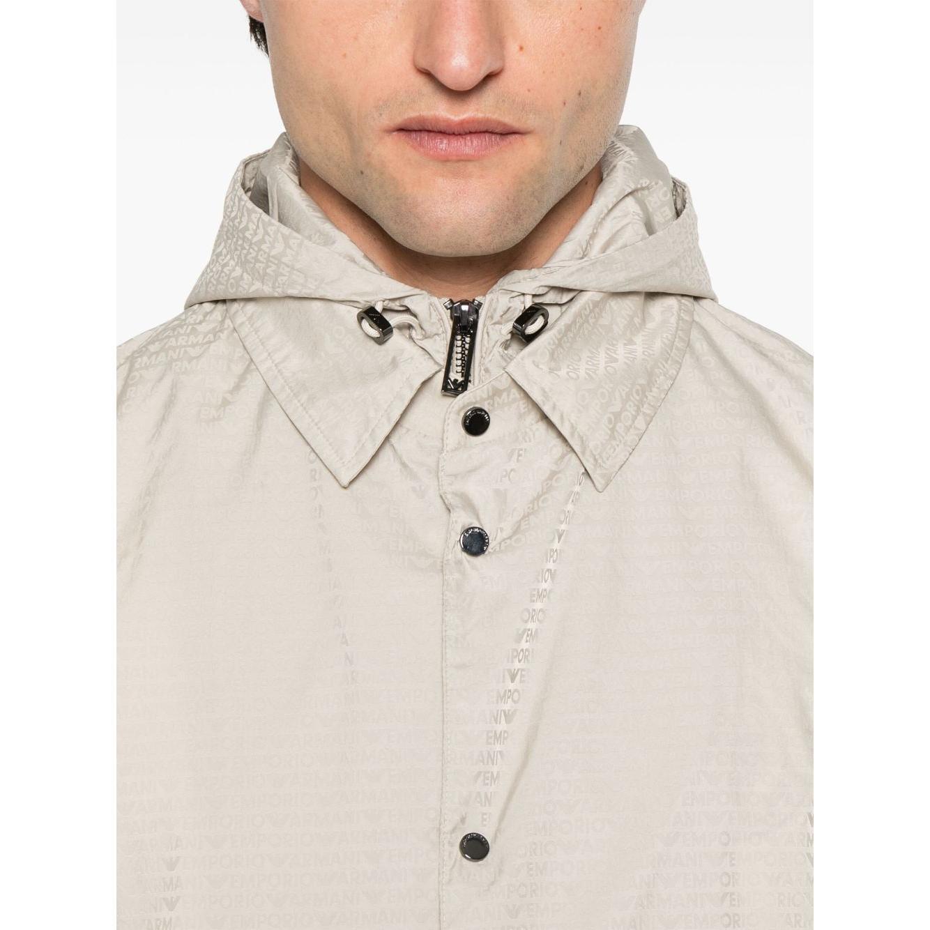 Emporio Armani Blouson with internal nylon bib jacquard all-over lettering EM001003AF15384U1098-P25
