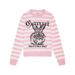 Ganni Striped Graphic Wool Bunny Jumper K2426065-P25