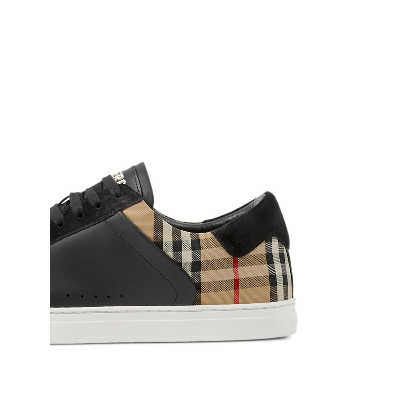 Burberry Leather, suede and check sneakers 8070818A7626-AI25