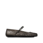 Jimmy Choo The Jelly Ballerina Flats with Crystal Embellishment THEJELLYNKRBLACK/SMOKE-AI25