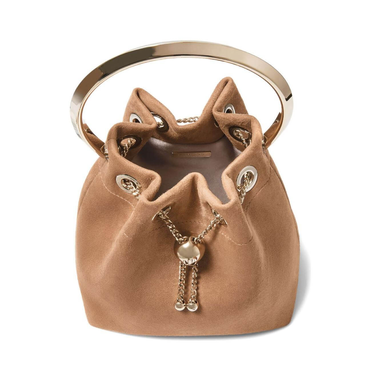 Jimmy Choo Toffee Suede Bag With Pearl Closure BONBONIASTOFFEE/LIGHTGOLD-AI25
