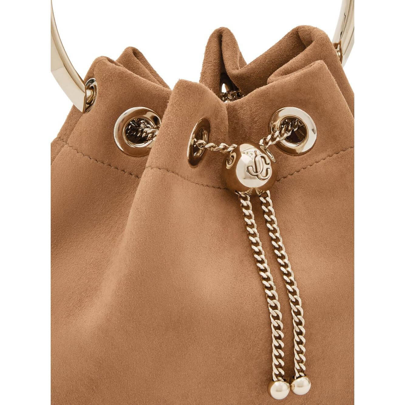 Jimmy Choo Toffee Suede Bag With Pearl Closure BONBONIASTOFFEE/LIGHTGOLD-AI25