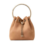 Jimmy Choo Toffee Suede Bag With Pearl Closure BONBONIASTOFFEE/LIGHTGOLD-AI25