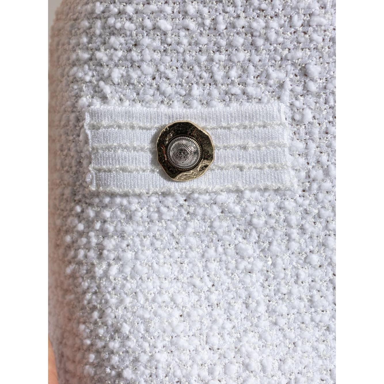 Balmain Tweed Mini Skirt FF1LB015KI740FA-AI25