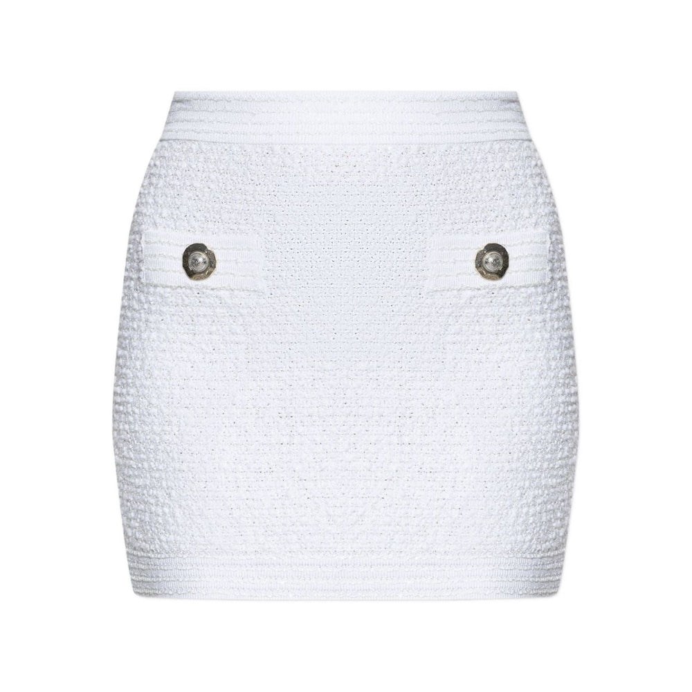 Balmain Tweed Mini Skirt FF1LB015KI740FA-AI25
