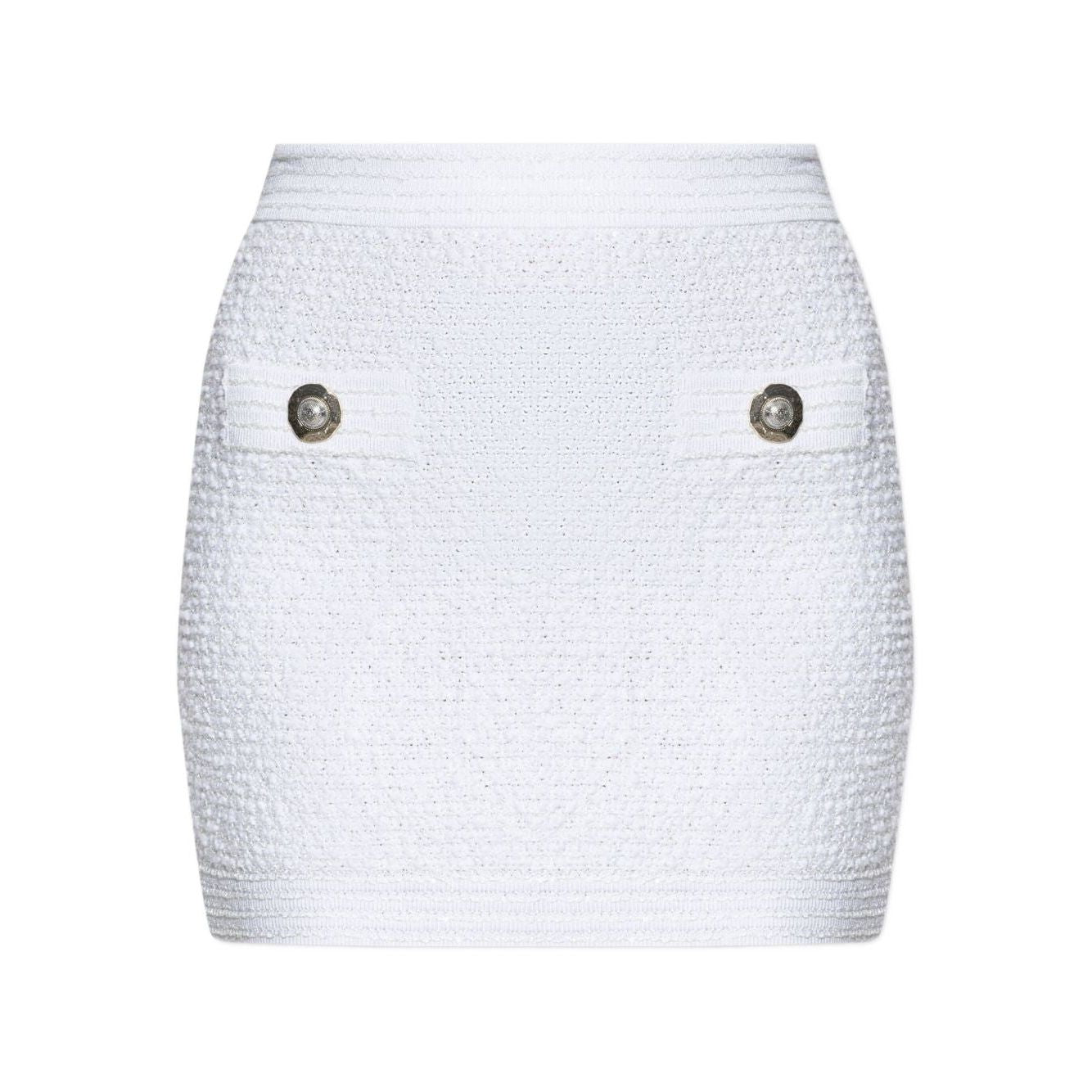 Balmain Tweed Mini Skirt FF1LB015KI740FA-AI25