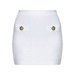 Balmain Tweed Mini Skirt FF1LB015KI740FA-AI25