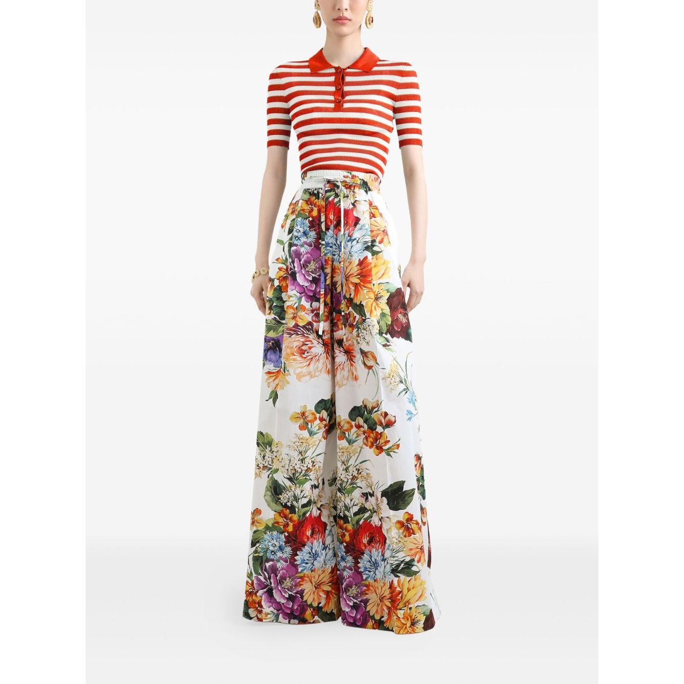 Dolce & Gabbana Striped Polo Top