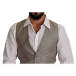 Dolce & Gabbana Beige Wool Single Breasted Waistcoat Vest TSH7648 - 48
