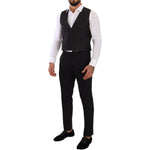 Dolce & Gabbana Gray Silk Slim Fit Waistcoat Formal Vest TSH7155 - 48