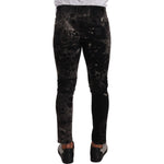 Dolce & Gabbana Black Patterned Skinny Slim Fit Jeans PAN72715 - 48