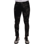 Dolce & Gabbana Black Patterned Skinny Slim Fit Jeans PAN72715 - 48