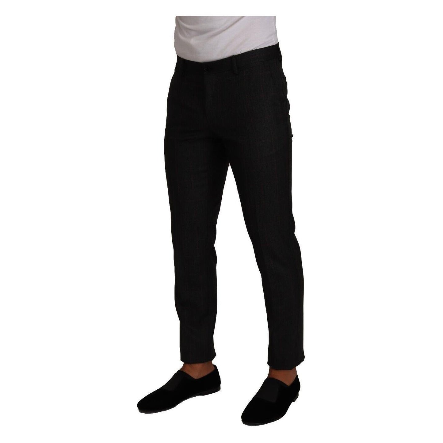 Dolce & Gabbana Gray Check Wool Formal Trouser Dress Pants PAN72315 - 48