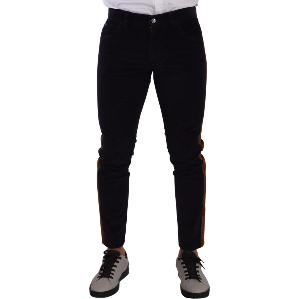 Dolce & Gabbana Blue Cotton Stretch Skinny Corduroy Jeans PAN72746 - 48