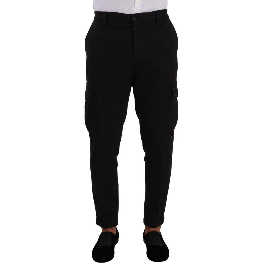 Dolce & Gabbana Black Viscose Cargo Skinny Men Trouser Pants PAN72768 - 54