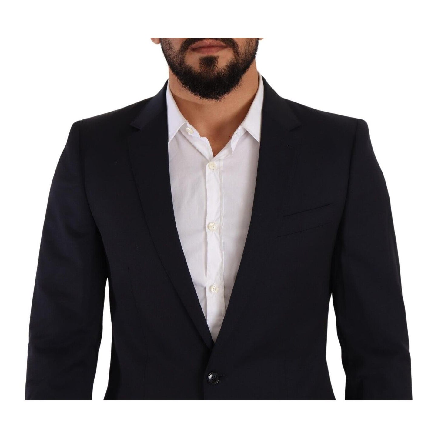Dolce & Gabbana Dark Blue Single Breasted Coat MARTINI Blazer KOS1970 - 46