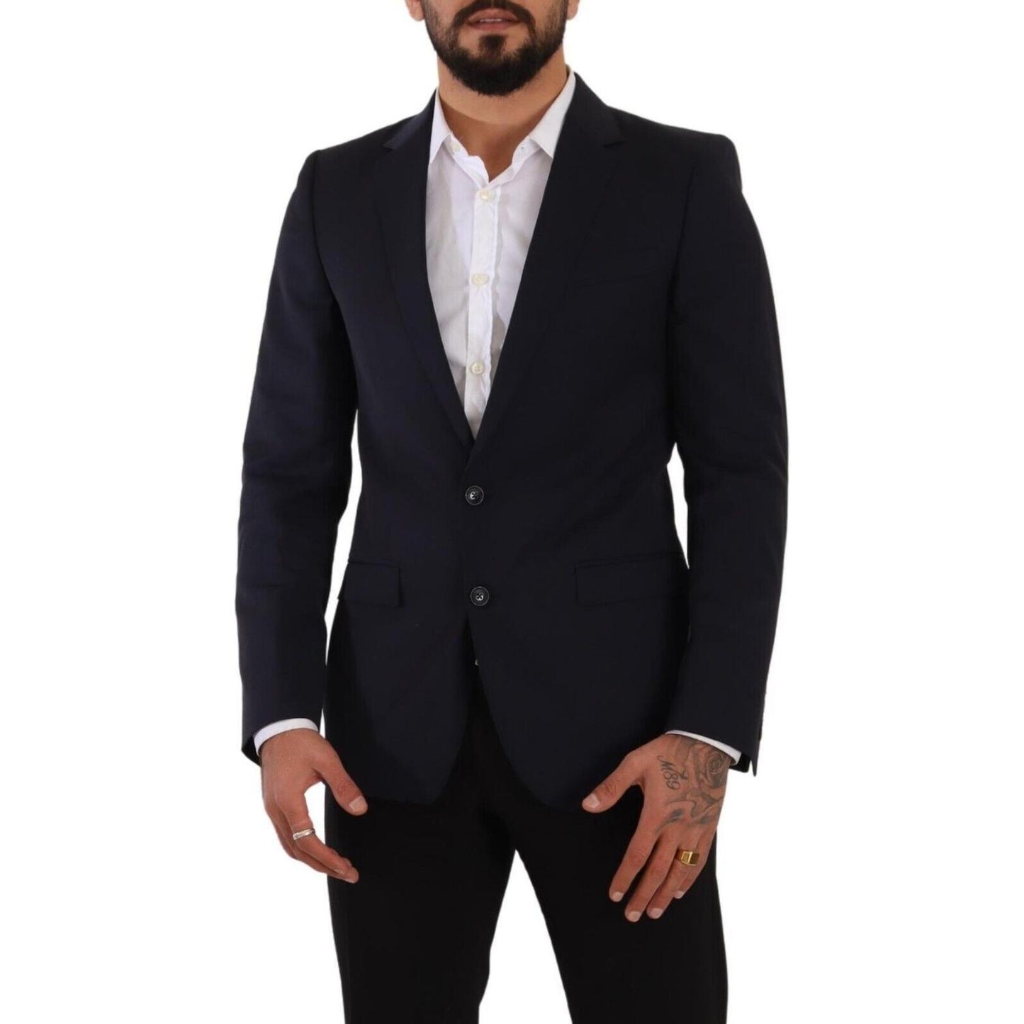 Dolce & Gabbana Dark Blue Single Breasted Coat MARTINI Blazer KOS1970 - 46