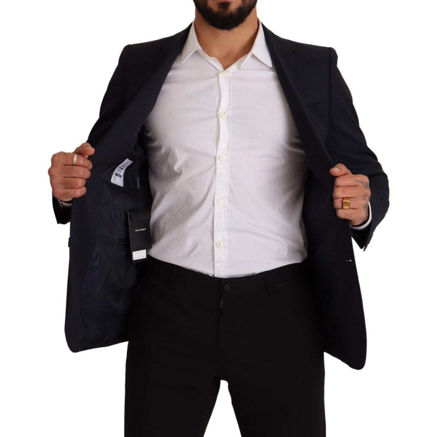 Dolce & Gabbana Dark Blue Single Breasted Coat MARTINI Blazer KOS1970 - 46