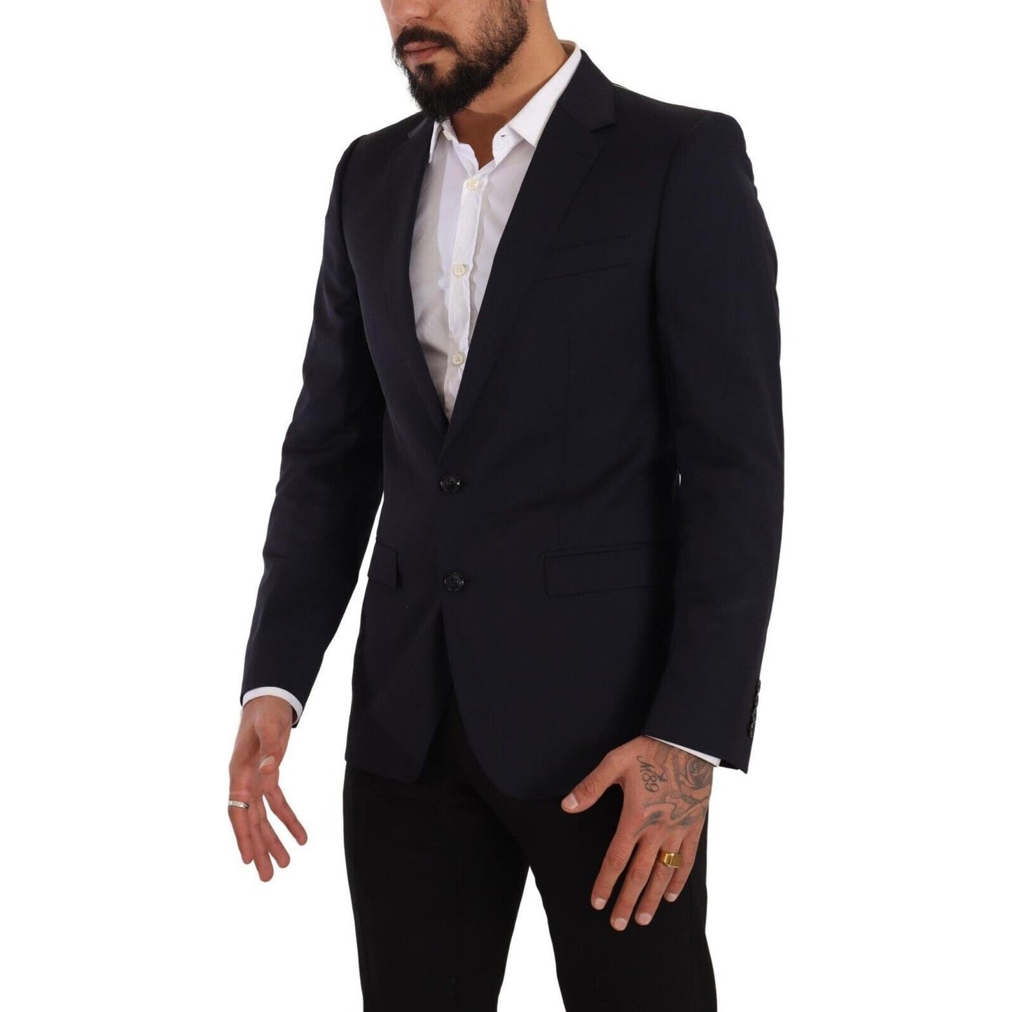 Dolce & Gabbana Dark Blue Single Breasted Coat MARTINI Blazer KOS1970 - 46