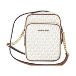 Michael Kors Jet Set Medium Vanilla PVC North South Chain Crossbody Handbag 55788